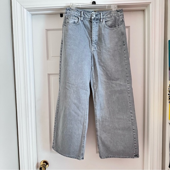 Anthropologie Unpublished NOEMI Light Gray Wide Leg Relaxed Jeans 29 - Picture 3 of 15